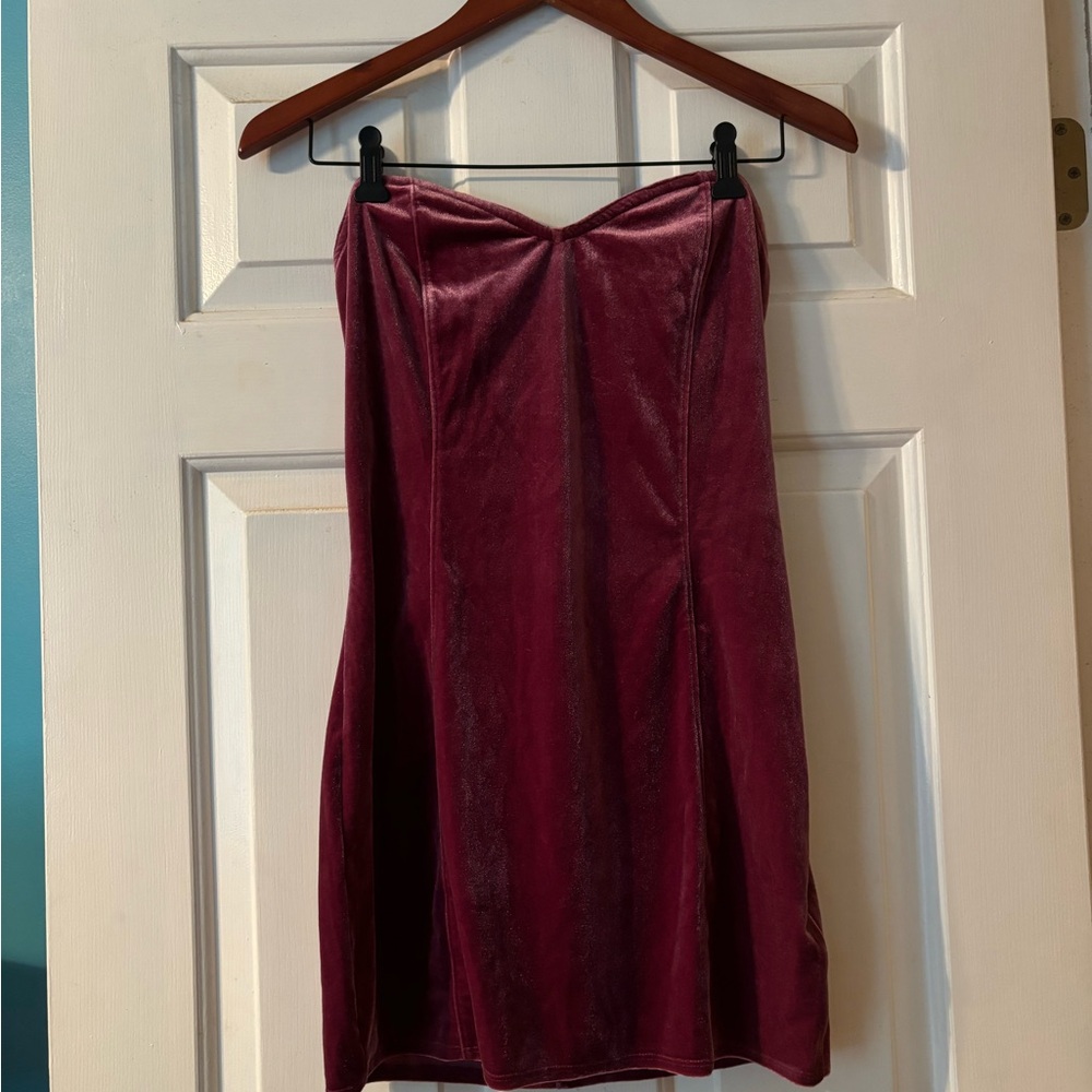 Urban Outfitters Velvet Strapless Dress